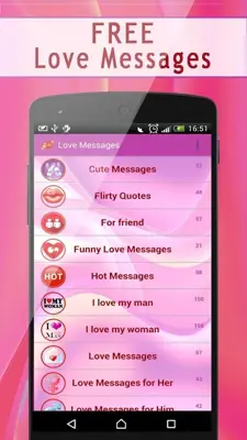 Love Messages android App screenshot 1